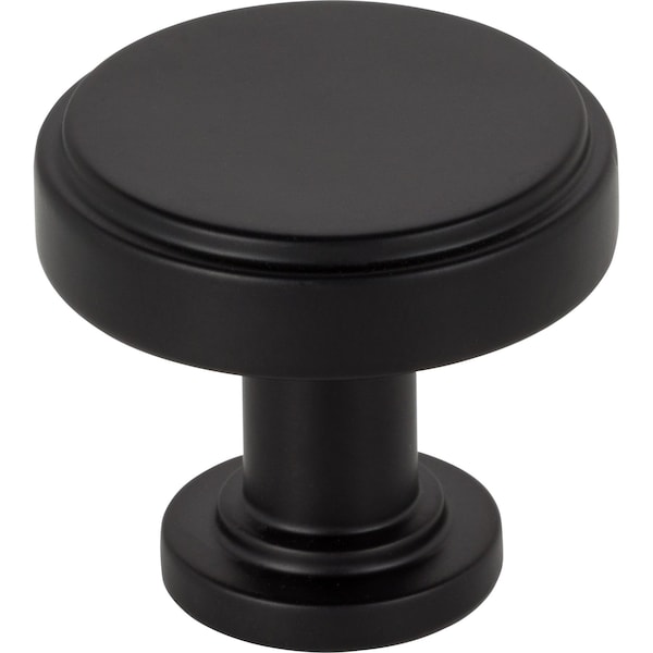 Jeffrey Alexander 114 Diameter Matte Black Richard Cabinet Knob, PR 171MB - main